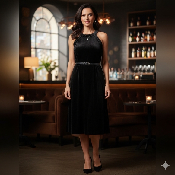 🖤 BETSEY JOHNSON Velvet Mini Dress - Black - Size 2 🖤 - Picture 7 of 8